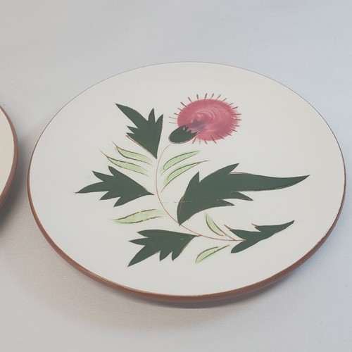 Set Of 2 Stangl Pottery Pink Thistle Bread Plates Butter Dessert 6" - Picture 3 of 8