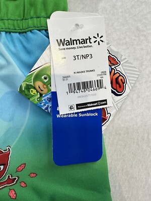 PJ Masks Gekko Catboy Owlette Swim Bathing/Swim Suit Childrens 3T