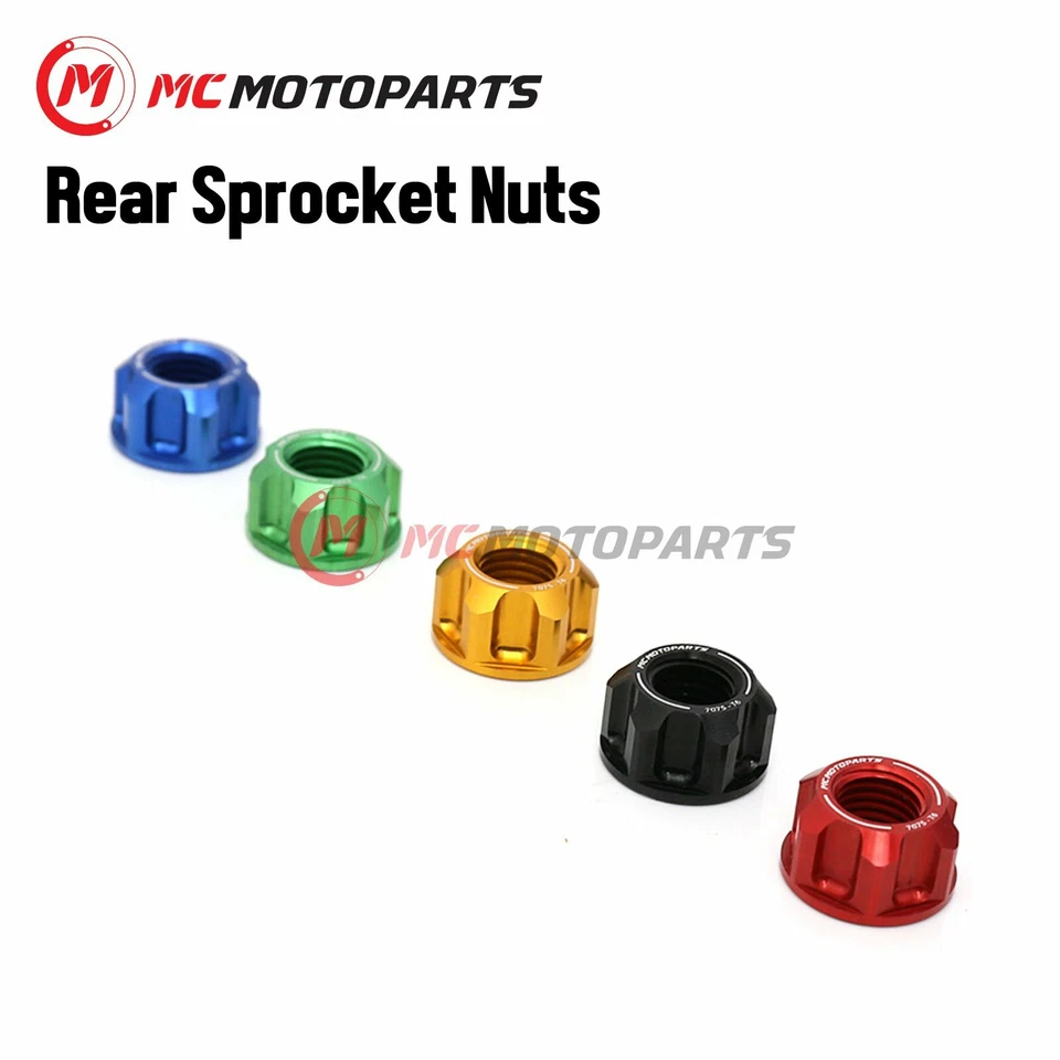 Compatível com porcas de roda dentada traseira Kawasaki GPX 250 600 ZRX1200S M10 x 1,25 rosca - Imagem 2 de 4