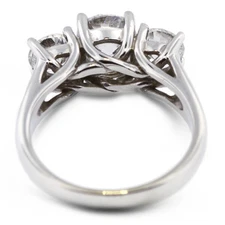 1.38ct E/SI3 Round Natural Certified Diamonds 14kw Gold Classic Three-Stone Ring