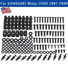 For Kawasaki Ninja ZX6R ZX600 2007-2008 Stainless Fairing Bolts Screws Nut Kit