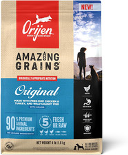 ORIJEN AMAZING GRAINS Dry Dog Food 4lb High Protein Fresh Ingredients