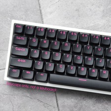 Ball Shape Double Shot Keycaps Set Black Rose 115 Keys for Mechanical Keyboards