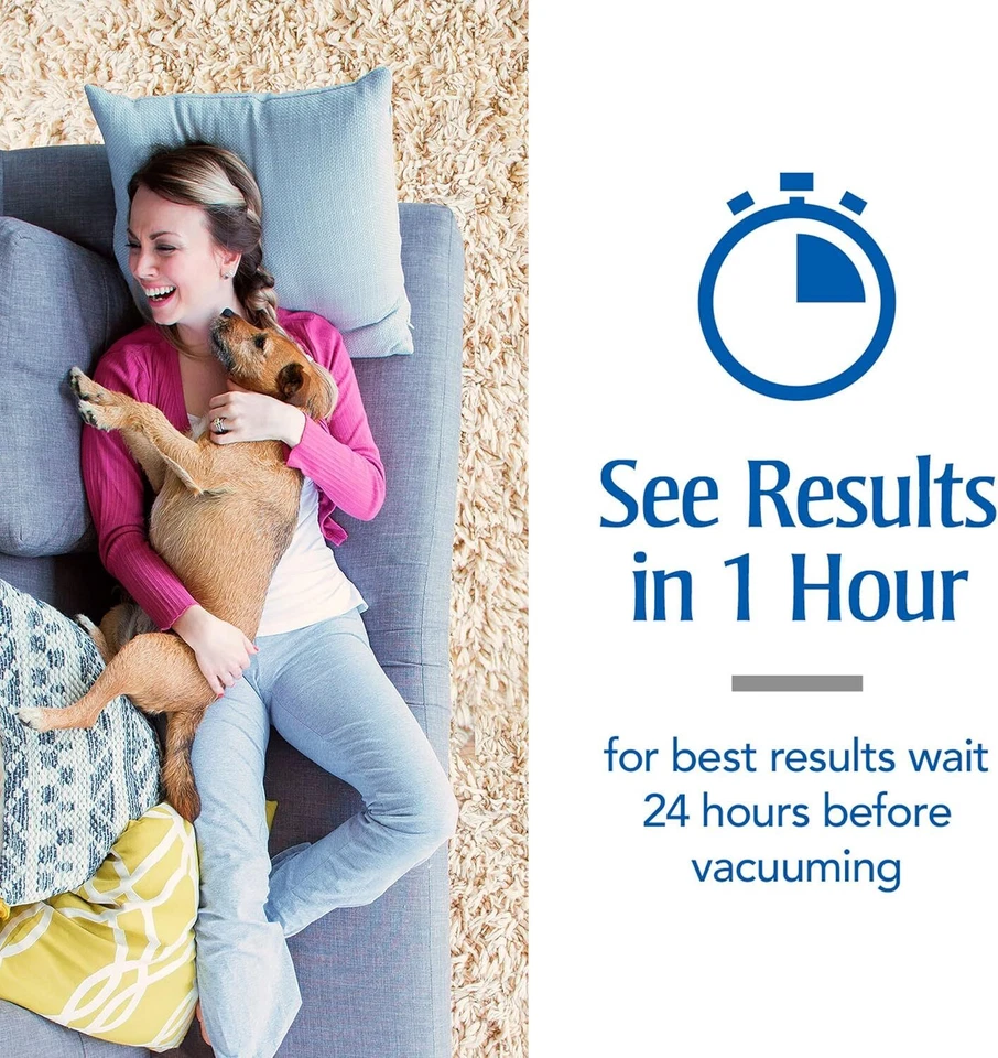 家用地毯粉适用于跳蚤和蜱虫,保护您的家庭除臭杀手16盎司 — 第 4/4 张图片