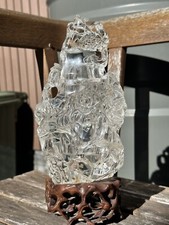 Large Chinese Antique Carved Natural Crystal Vase
