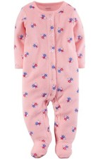 Carters BABY GIRL FOOTIE Infant 9M SLEEP  PLAY Footed Bodysuit Flowers Pink NEW