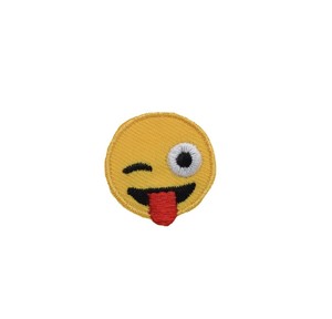 IRON ON AND STICK ON EMOJI WINK 2 x 2 inch