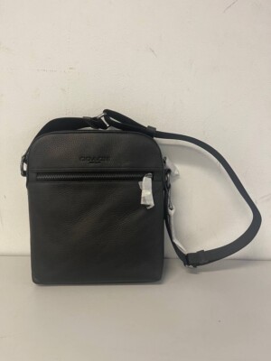 Coach Houston Men's Crossbody Leather Flight Bag - Black for sale