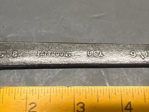 Llave de doble extremo abierto vintage Fairmount EE. UU. 5/8"" X 9/16 ¡Gran forma! - Imagen 3 de 8