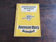 Lanz Hermann D112 HELA Schlepper Bedienungsanleitung Handbuch Betriebsanleitung