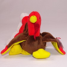 RARE Ty Beanie Baby GOBBLES The Turkey 1996 Retired Beanie Baby With Both Tags