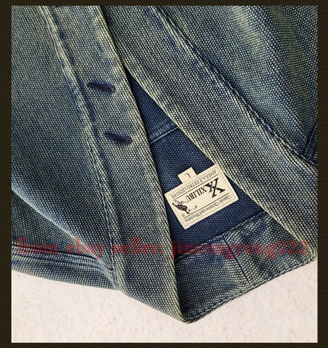 Blue - dyed Kendo Cardigan Coat Coat Jacket Men Draw - Dyed Old - Picture 8 of 19