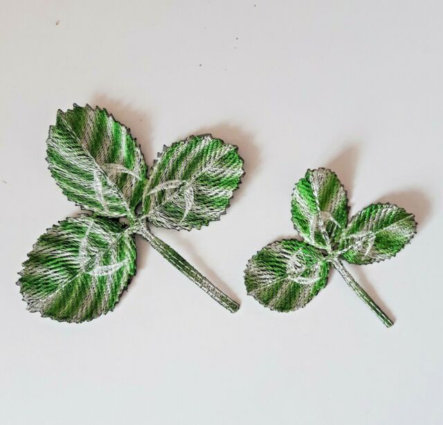 Clover Leaf 2 pcs Set Handmade Embroidered Patch
