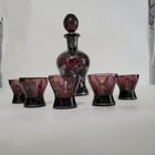 Antique/Vintage Dark Purple Glass & Silver Luster Decanter Set  - Murano (?) — photo 7