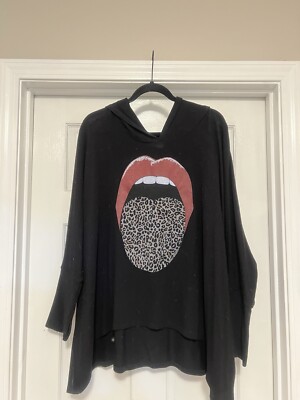 Lauren Moshi Lips Hoodie sz XL