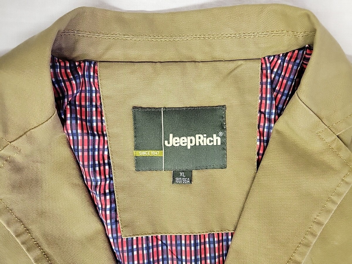 Jeep Rich Casual Safari Blazer Jacket Button Pocket Lined Jeep Rich Casual Safari Blazer Jacket Button Pocket Lined