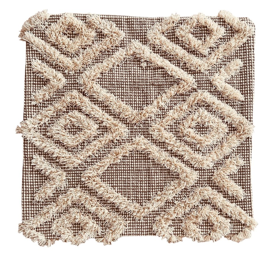 IKEA ESGERTH Textured Fringe Diamond Pattern Pillow Cover 20" x 20" eBay