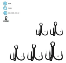 Gamakatsu EWG Short Shank Magic Eye Crankbait Treble Hooks 3304 - Choose Size