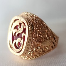 Rar russischer Siegelring 583 Rotgold Olympiade 1980 Herrenring / CU  213(7)