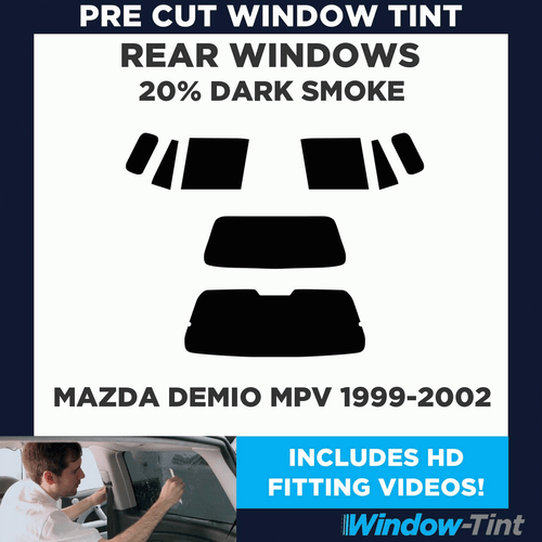 Para Mazda Demio MPV 1999-02 Pre Cut Window Tint Kit 20% Película de tintado trasero oscuro - Imagen 2 de 10