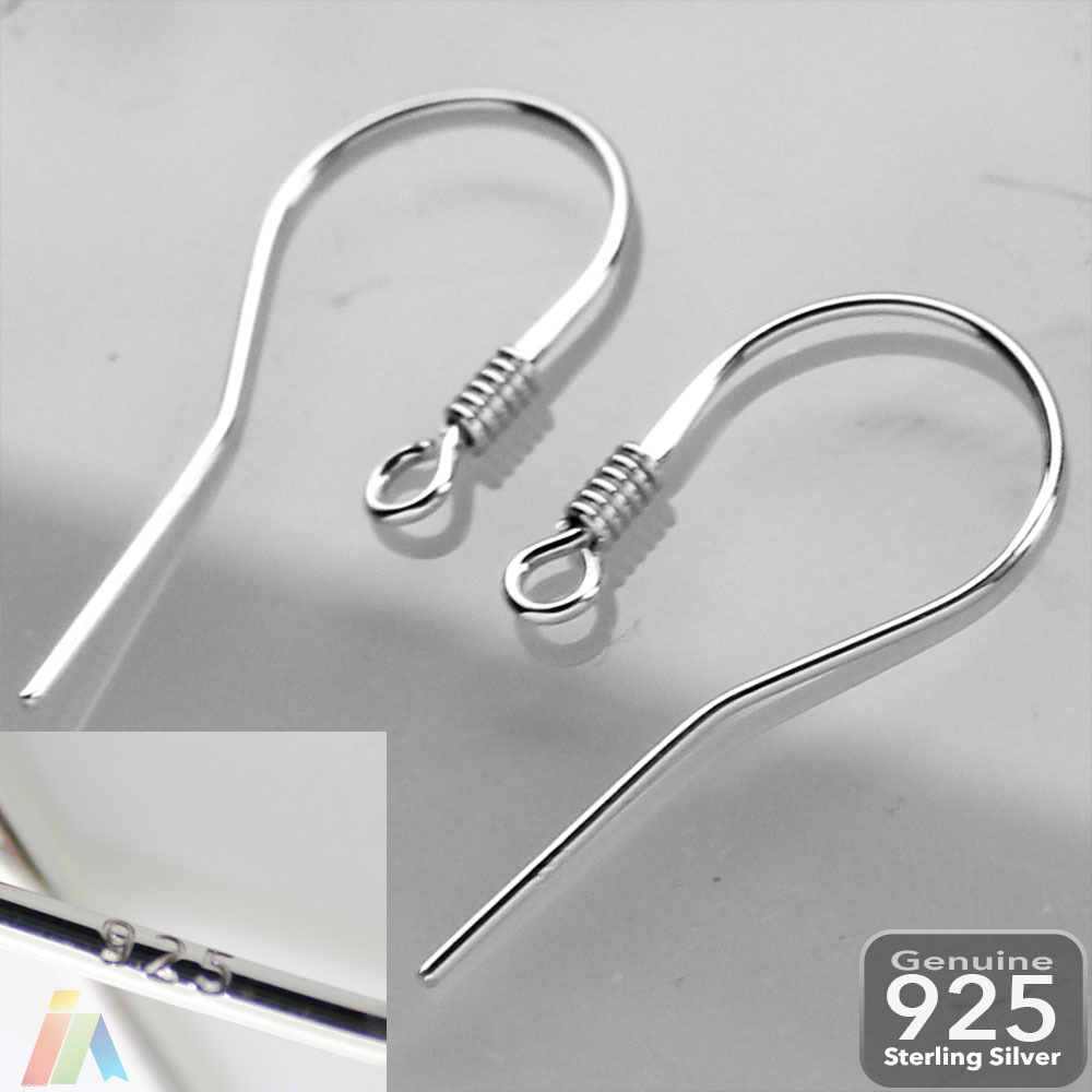 925 STERLING SILVER EARRING FISH HOOK WIRES EARWIRES 20 22 25mm 412 eBay