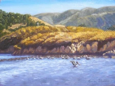 Point Lobos Carmel, Monterey California Impressionist Painting by Cerise Johnson
