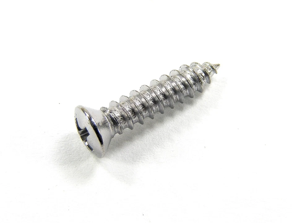 Хромированные внутренние винты PONTIAC — #8 x 3/4 дюйма в длину — #6 овальная головка — 25 винтов — #279 - Изображение 2 из 4