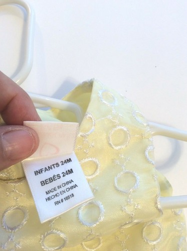 Youngland Vestito Festa Bambino Giallo Occhiellato Pizzo Chiffon Bambina 24 Mesi - Foto 8 di 8