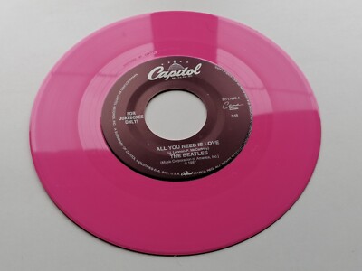 THE BEATLES  USA  JUKEBOX ONLY 45 ALL YOU NEED IS LOVE  CAPITOL PINK VINYL