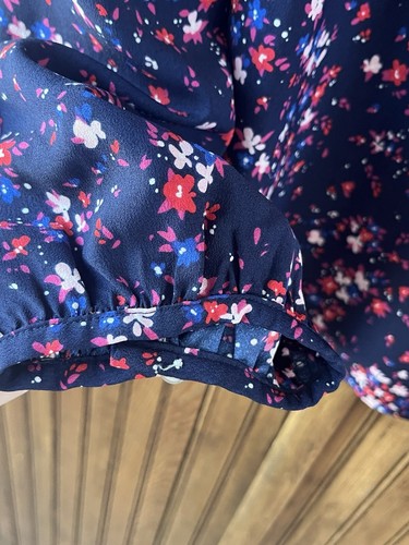 J Crew Women's Popover Shirt Boho Floral size 3X long sleeve Ruffle Collar - Picture 6 of 6