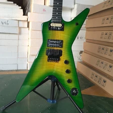 Green Dimebag Darrell Electric Guitar Flame Maple Top FR Bridge Black Hardware
