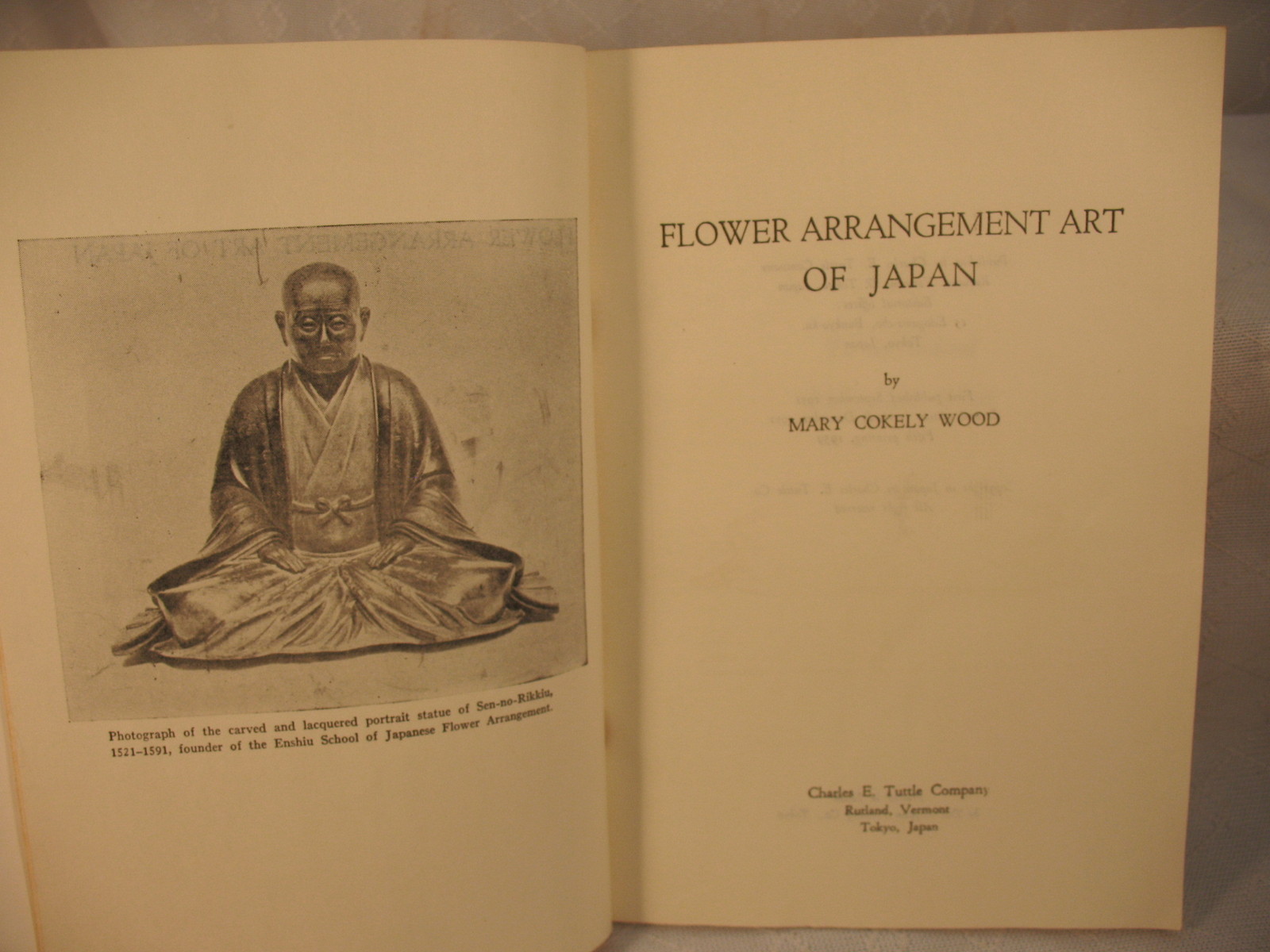 FLOWER ARRANGEMENT ART of JAPAN by MARY COKELY WOOD old book printed in
