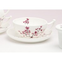 Tasse Mit Untertasse Cherry Blossom KirschblüTen Porzellan 350Ml Tealogic