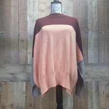 Free People Easy Street Oversized Dolman Sleeve Pink Maroon Sweater Sz Small