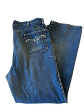 Vintage Maverick Jeans Mens 37x29 Blue Straight Leg Western Denim High Rise 70s