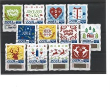 Serie complète 2018 Timbres de voeux 12 timbres oblitérés n° 1641 à 1652