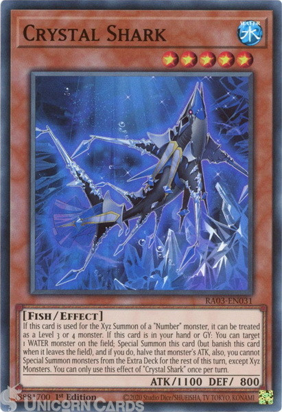 RA03-EN031 Crystal Shark : Super Rare 1st Edition YuGiOh Card