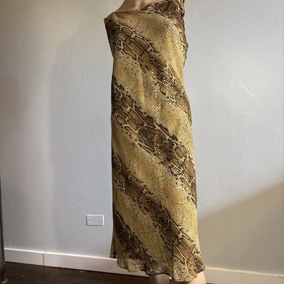 slim fit dress slacks Wrap Printed Chiffon Maxi Dress - Snake Print