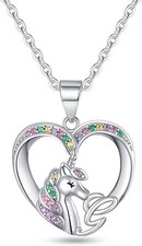 Unicorn Heart Necklaces - Silver Initial Necklace
