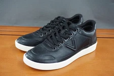 Vionic Emery Shoes Womens Size 7 Black Leather Sneakers Arch Support Comfort