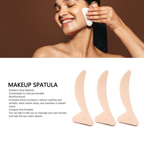 3PCS Mini Makeup Spatula Portable Alloy Skin Care Cosmetic Spoon Eye Massage WTD - Picture 2 of 24