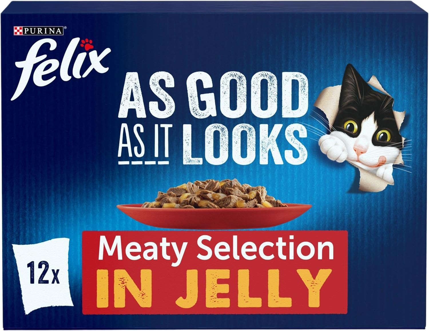 FELIX As Good As It Looks Meaty Selection in Jelly Wet Cat Food 12x85g Pack of 4 - Image 3