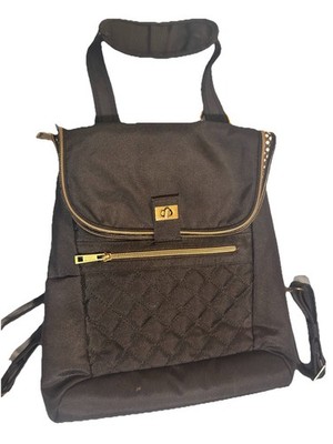 Travelon Black Nylon, quilted pocket anti-theft backpack cute polka dot interior