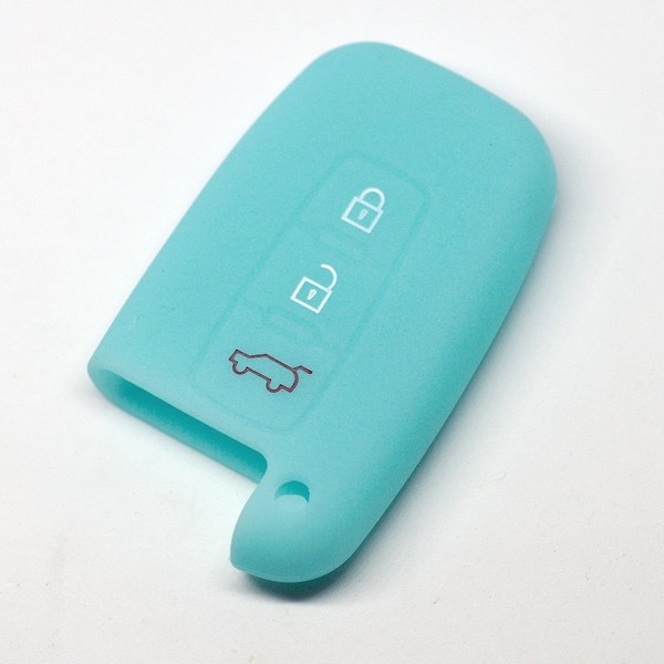 Auto SchlüSsel Silikon Schutz HüLle Glow Blau FüR Hyundai KIA 3 Tasten Smartkey-image