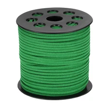 98 Yd x 2.6mm Flat Leather String Cord Faux Suede Cord Leather Strip Deep Green