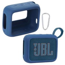 for JBL Go 4 Waterproof Bluetooth Speaker Silicone Cover, Blue Snug Blue Case