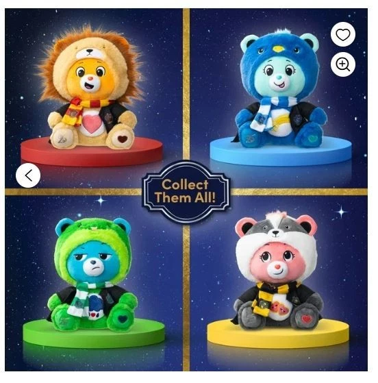Care Bears X Harry Potter 25 Years of Magic Complete Set of 4 Bears IN HAND NEW