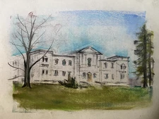 Tobias Nicklitzsch *1982 Berlin Pastel View Castle Sommerswalde