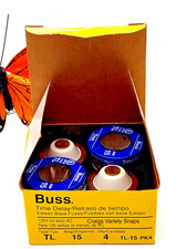 Cooper Bussmann BUSS Fuses TL-15 PK4 Time Delay Four Pack, Boxed Edison Base