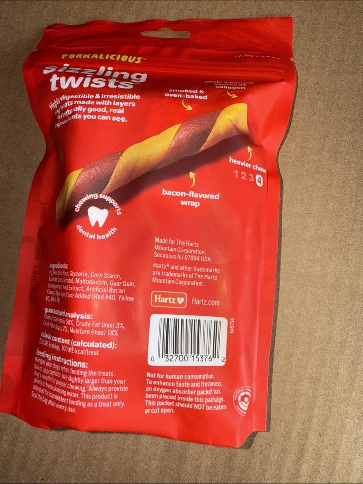 Hartz Oinkies Smoked Pig Skin Bacon Flavored Wrap Dog Treat Chews - 8 Pack - Image 4 of 4